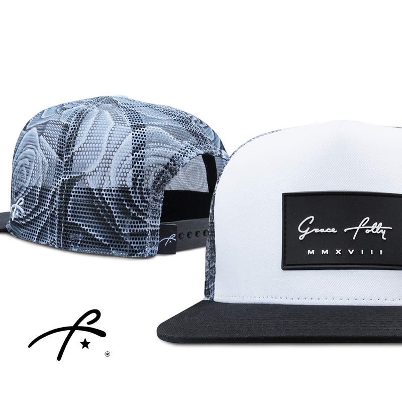 Grace Folly Trucker Hat for Men & Women. Snapback Mesh Caps (US, Alpha, One Size, One Size, Rose- Gray) - Image 2